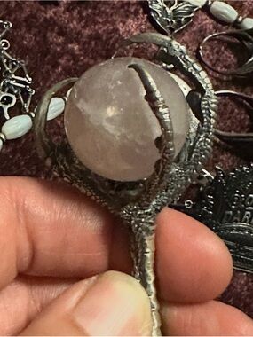 Bloodmilk Jewels limited Rose Quartz Messenger Hawks Claw pendant- NO CHAIN